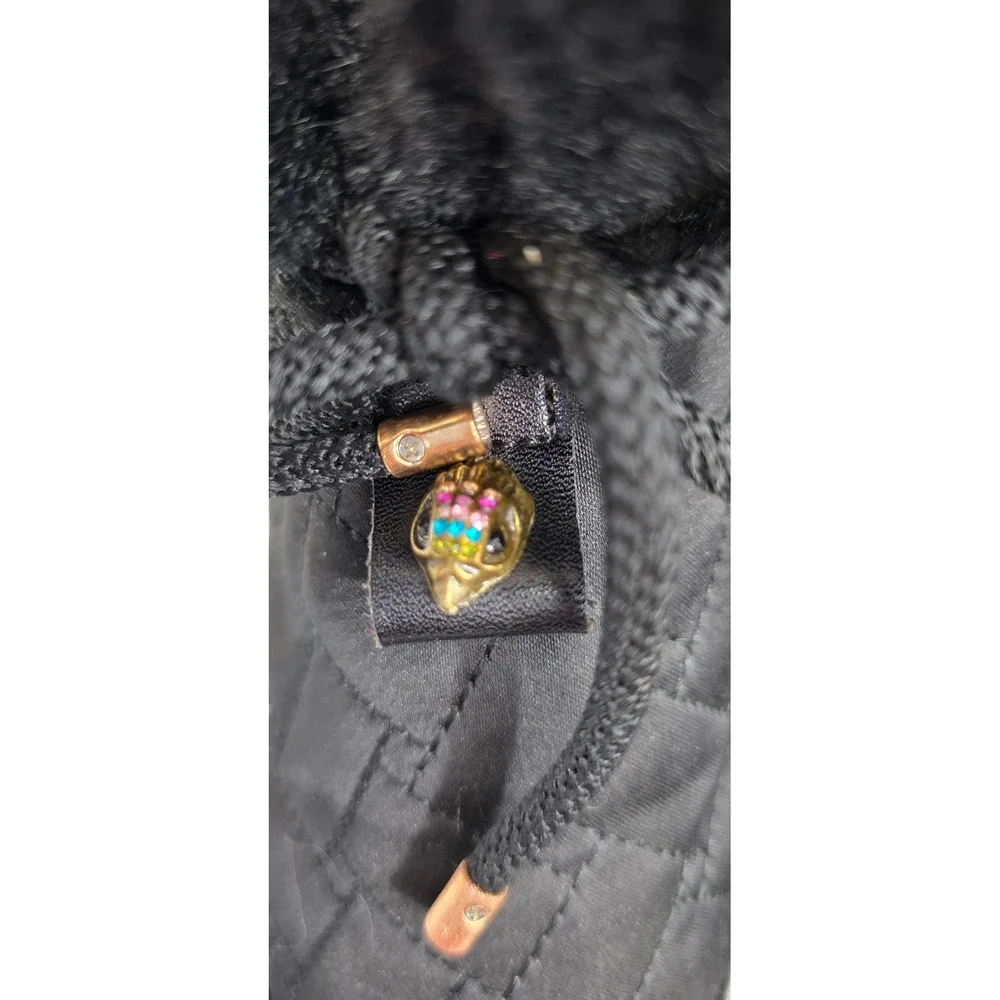 Kurt Geiger Mini Orson Puffer Bootie Black Quilted Faux Fur Winter Boots Kids 34